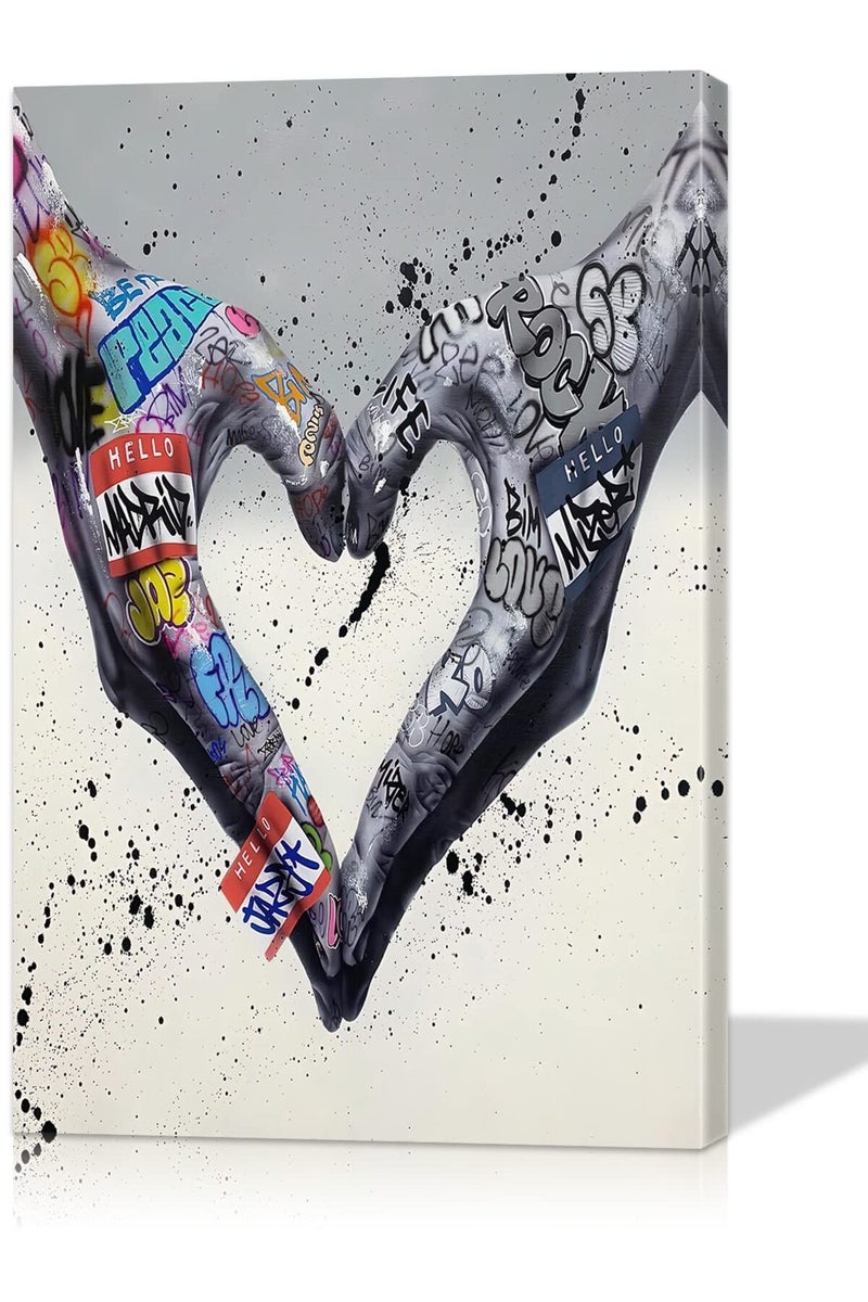 Mistyefly Graffiti Art Wall Decor Graffiti Art Graffiti Poster Graffiti Decor Wall Art Love Bedroom Street Graffiti Art Colorful Abstract Wall Art Pop Graffiti Art for Home Decor Ready to Hang (16''Hx24''W) - Image 1