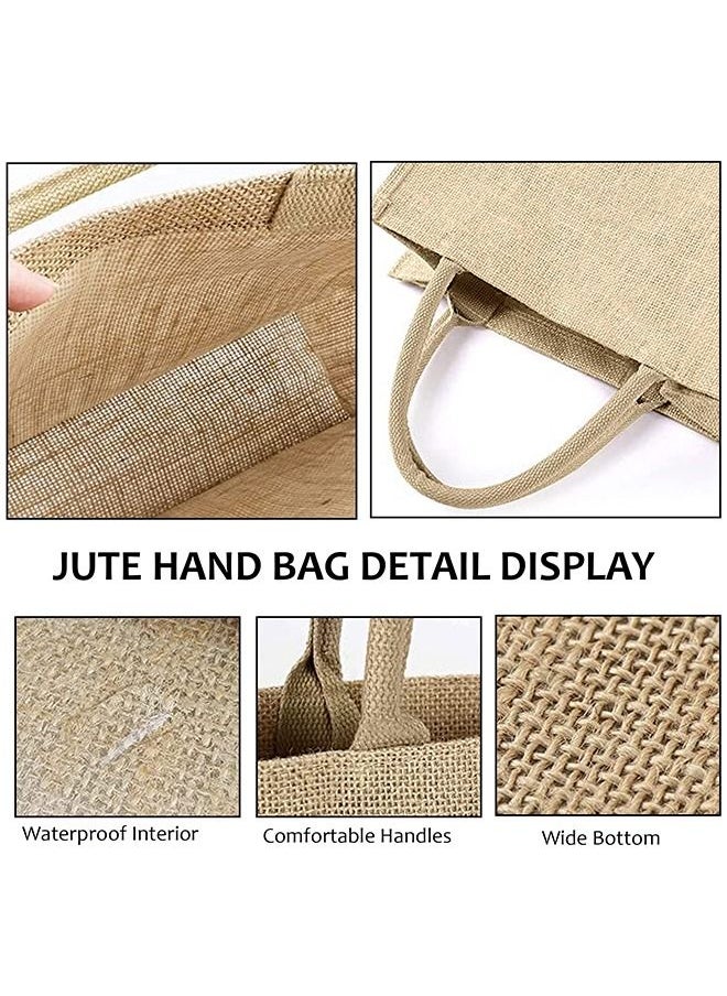 Generic - Burj Khalifa Line art Print Jute Shopping Bags Waterproof Coating With Soft Handle - 4 SETS - Image 1