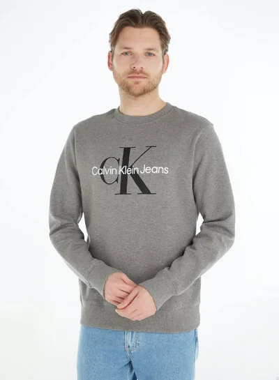Calvin Klein Jeans Calvin Klein Jeans Men's Sweatshirt - Sportswear - Cotton , Grey
