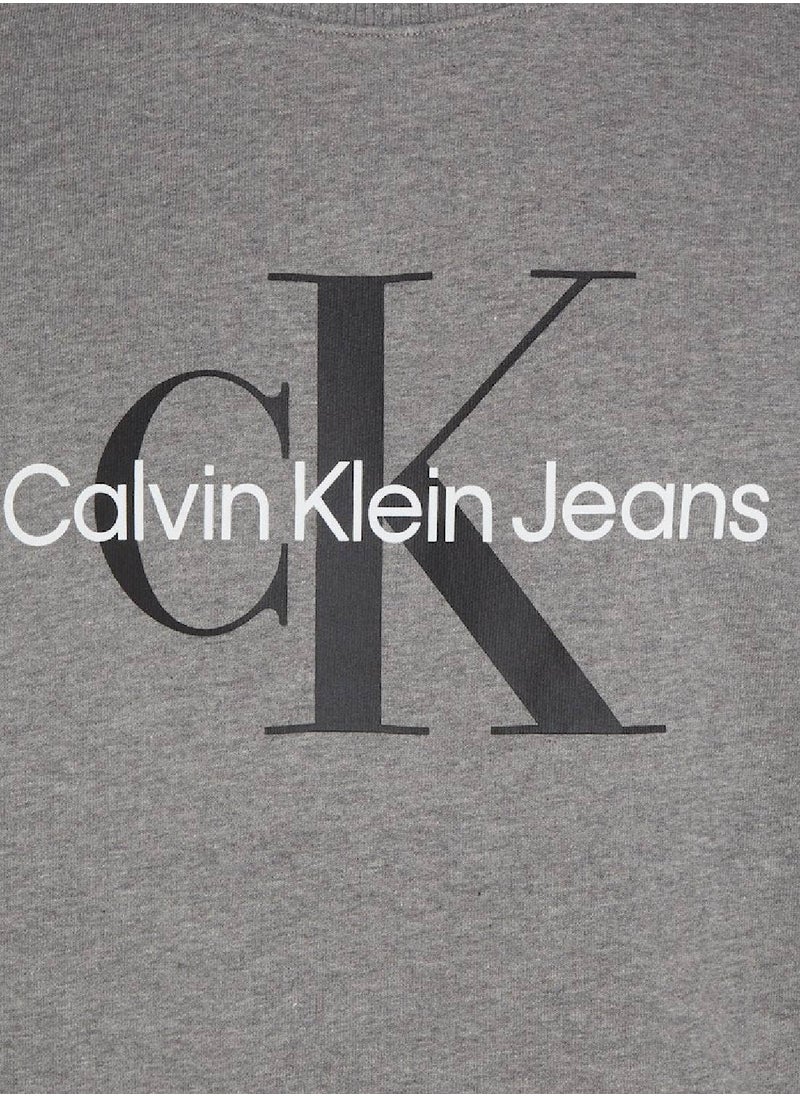 Calvin Klein Jeans - Calvin Klein Jeans Men's Sweatshirt - Sportswear - Cotton , Grey - Image 1