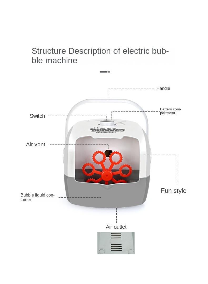 Kids Suitcase Shape Electric Bubble Blower White/Grey  - Image 5