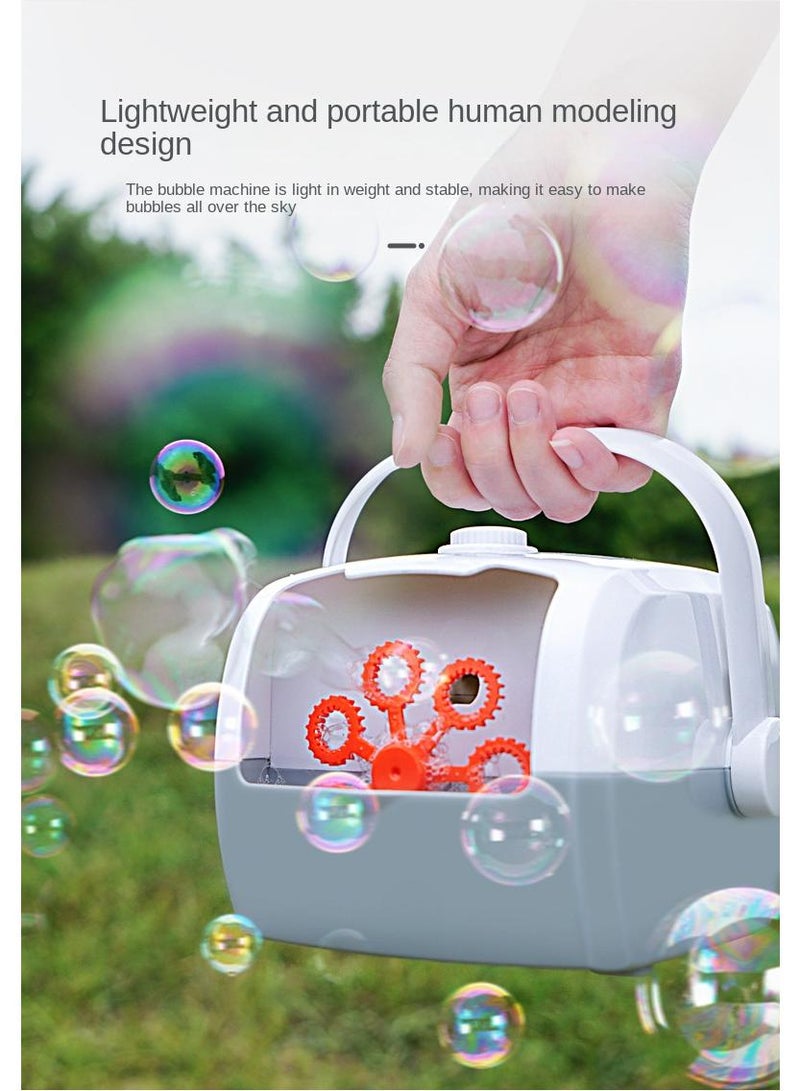 Kids Suitcase Shape Electric Bubble Blower White/Grey  - Image 4