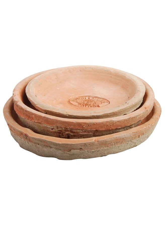 Esschert Design AT02 14 x 14 x 2cm Aged Terracotta Round Saucers (Set of 3) - Image 1