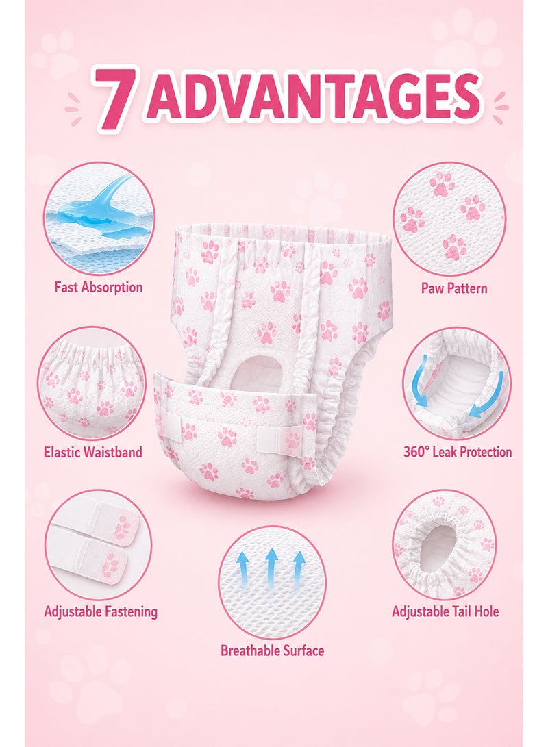 Petto 10pcs Disposable Dog Diapers for Female Dogs - Super Absorbent & 360° Leakage Protection | Ideal for In Heat, Marking & Indoor Accidents - Image 2