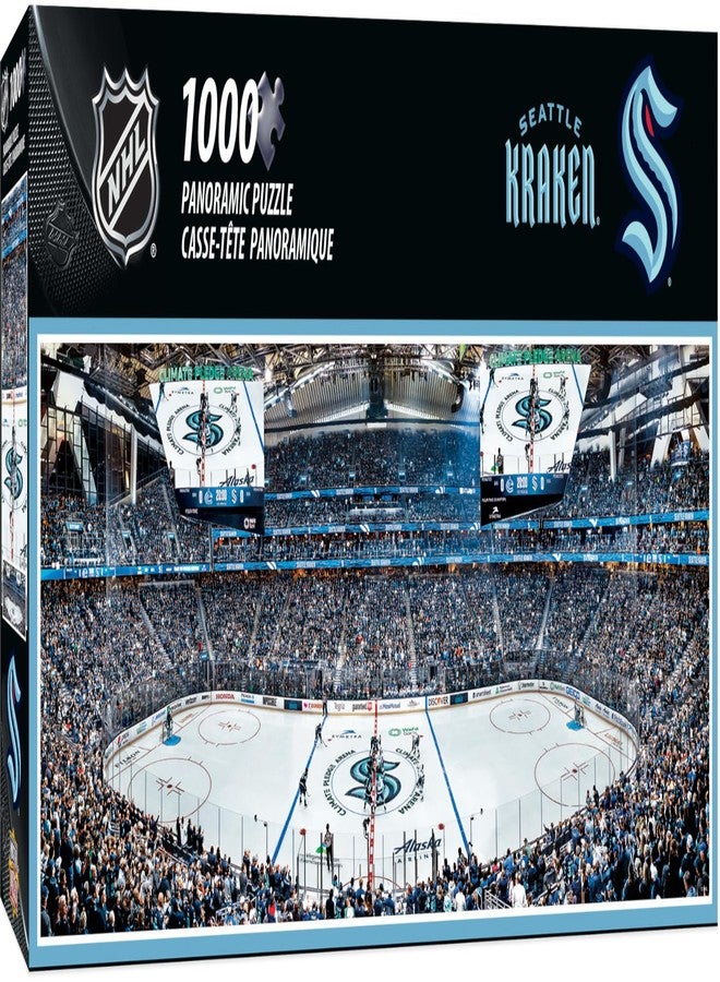 MasterPieces 1000 Piece Jigsaw Puzzle - NHL Seattle Kraken Panoramic View - 13"x39" - Adult Puzzle - Eco-Friendly Recycled Board - Image 1