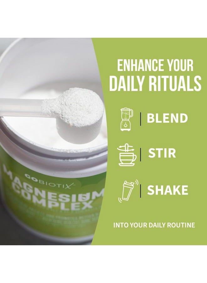 GoBiotix Magnesium Glycinate Powder - Magnesium Complex Supplement with Citrate, Malate, and Glutamine Chelate - Sugar Free, Non GMO - 420 mg per Serving - 60 Servings per Tub - Lemon Lime - Image 5