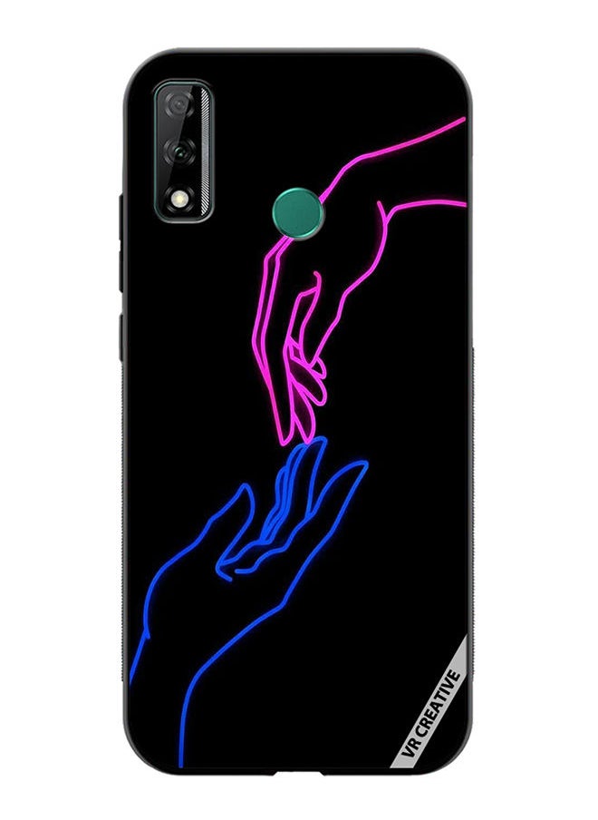 VR CREATIVE - Protective Case Cover For Huawei Y8s Hands In Neon Lights Design Multicolour - Image 1