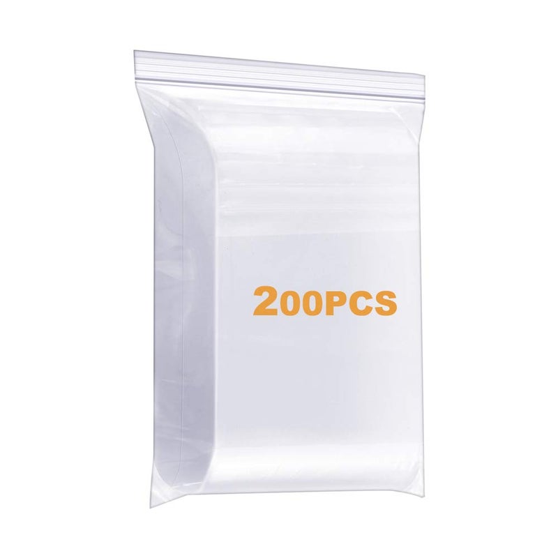 LISM 200 Pack 2 x 2 Clear Zip Thick Lock Zipper Bags Heavy Duty 4 Mil Reclosable Plastic Jewelry Earrings Necklace Ring Coin Beads Pill Zip Bag 