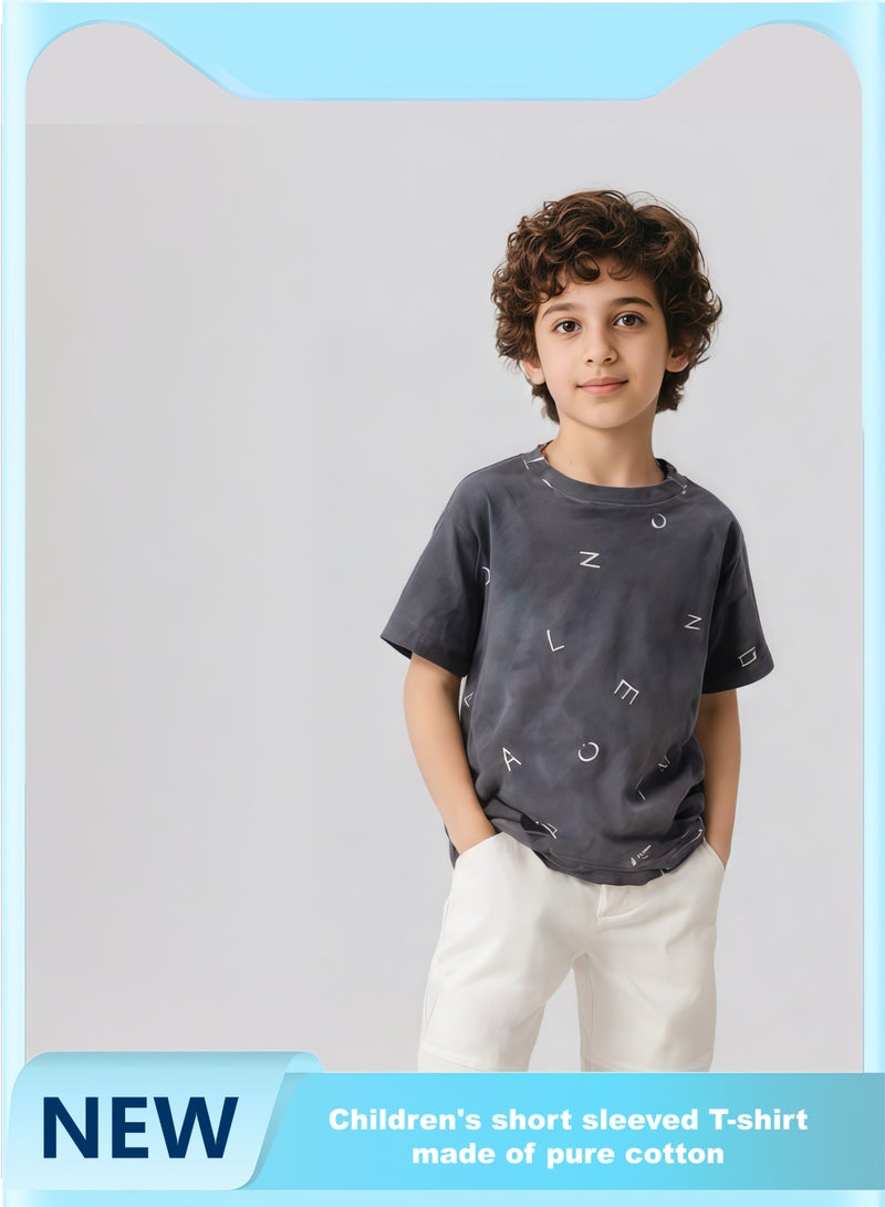 Children's short-sleeved T-shirts, pure cotton class A, new summer for boys, 100% cotton  - Image 1