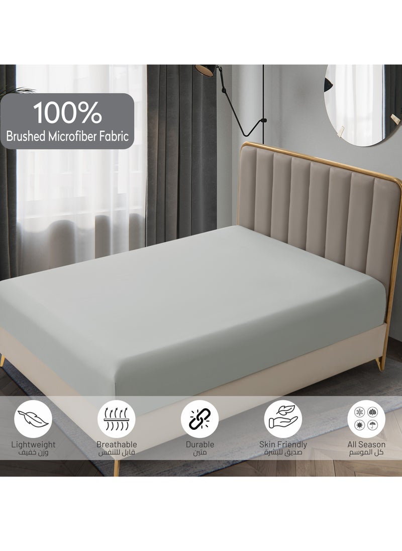 Donetella - Bedding Fitted Sheet 2-Pcs Single Size Solid Bed Sheet Set Fits(90x190CM) With Pillowcases And 30 CM Extra Deep Brushed Microfiber Bed Sheet,Ansonia - Image 1