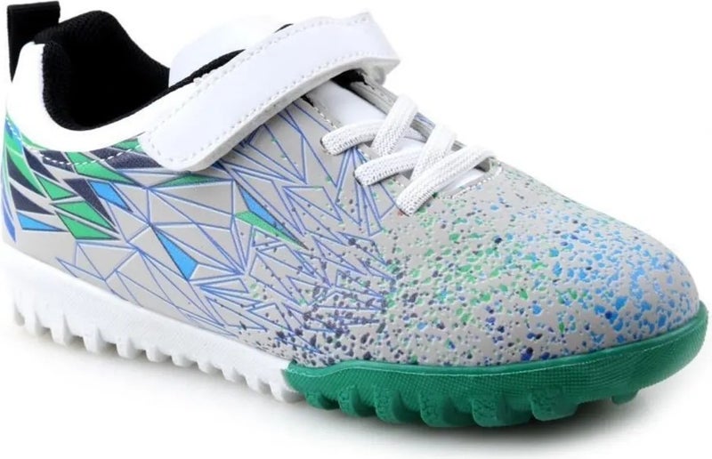 Messi White-Green Boys Indoor Football Shoes