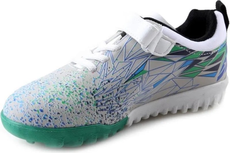 Messi White-Green Boys Indoor Football Shoes