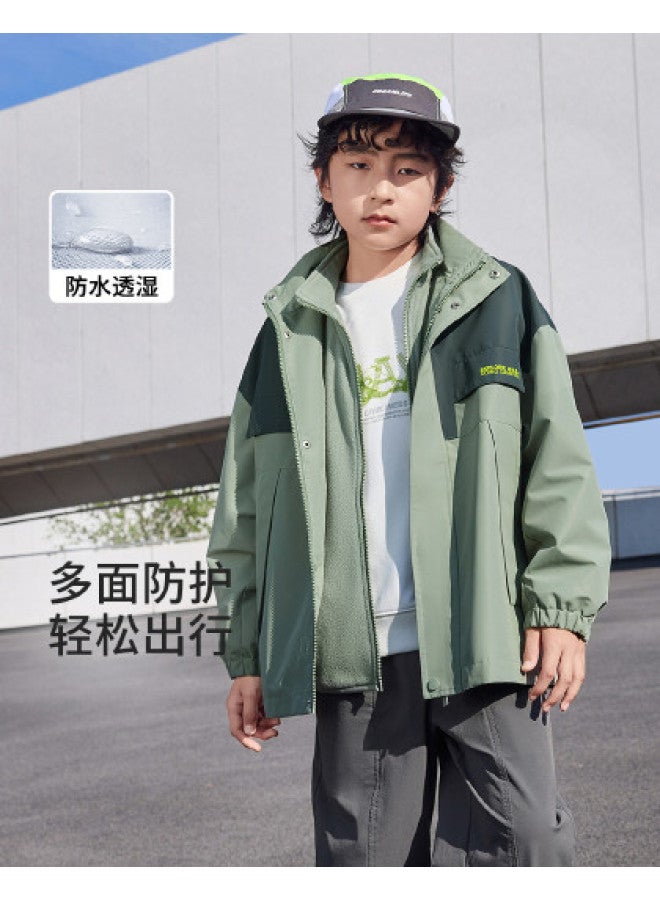 Balabala Outdoor Wind-resistant 3-in-1 Two-piece Kids Jacket - Boys & Girls Spring/fall Fleece Sportswear For Toddlers To Big Kids - Image 1