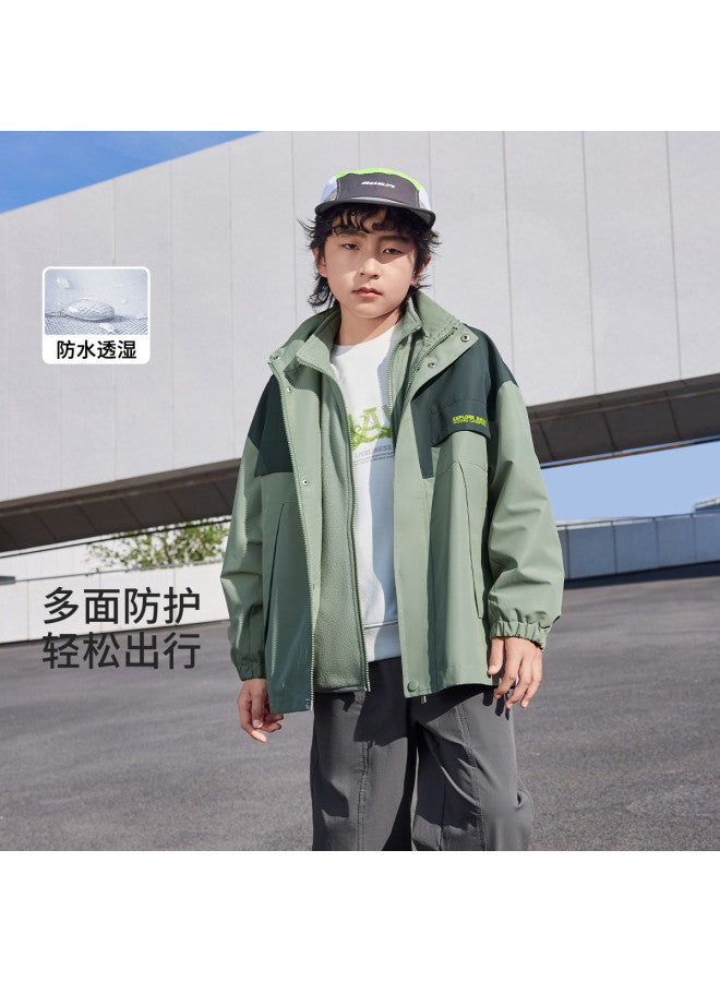 Balabala Outdoor Wind-resistant 3-in-1 Two-piece Kids Jacket - Boys & Girls Spring/fall Fleece Sportswear For Toddlers To Big Kids - Image 2
