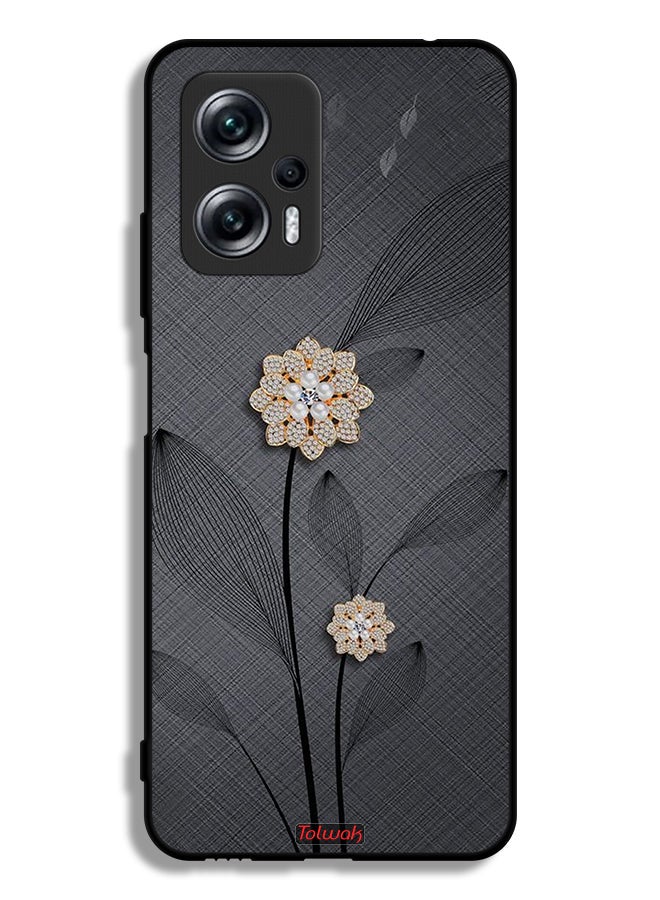 Tolwak Xiaomi Redmi Note 11T Pro Plus 5G Protective Case Cover Diamond Flowers Art - Image 2