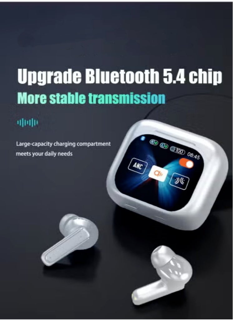 Wireless Bluetooth 5.4 Headphones Touch Screen Earbuds ENC Call Noise Cancelling In-Ear Headphones USB Charging Case Earbuds Waterproof IPX5