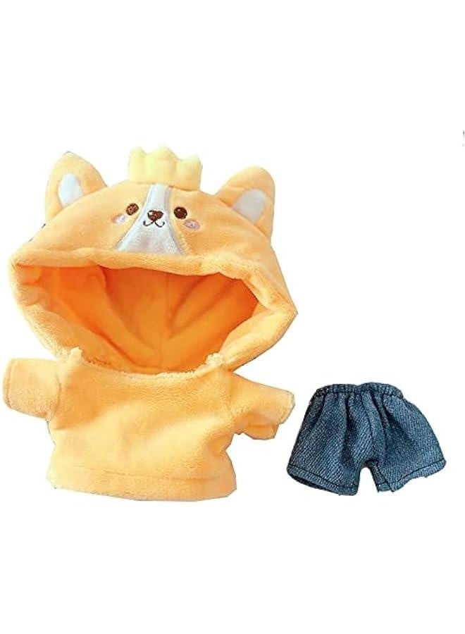 20cm /8 Doll Plush Doll's Clothes Animal one-Piece Garment Suit Pajamas Toys Dolls Accessories (Corgi Set)