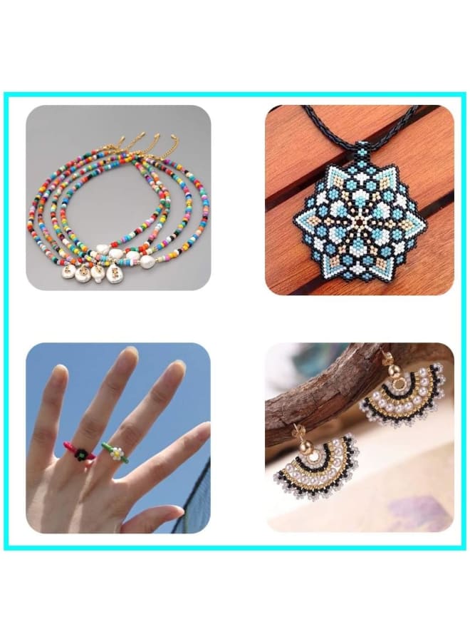 حجم 6/0 الحرف الزجاج البذور الخرز 4 مللي متر الخرز الأسود لصنع المجوهرات (إجمالي حوالي 100 جرام حوالي 1200 قطعة) - Image 5