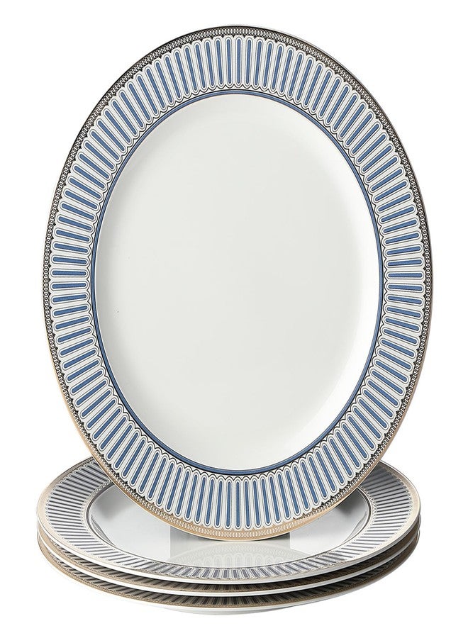 CwlwGO-10 Inch Bone China Salad Plates Sets of 4 Modern Elegant Round Dishes Dessert Plate Set Dinnerware Dish Serving Plates for Kitchen,Not Suitable for Microwave. - Image 1
