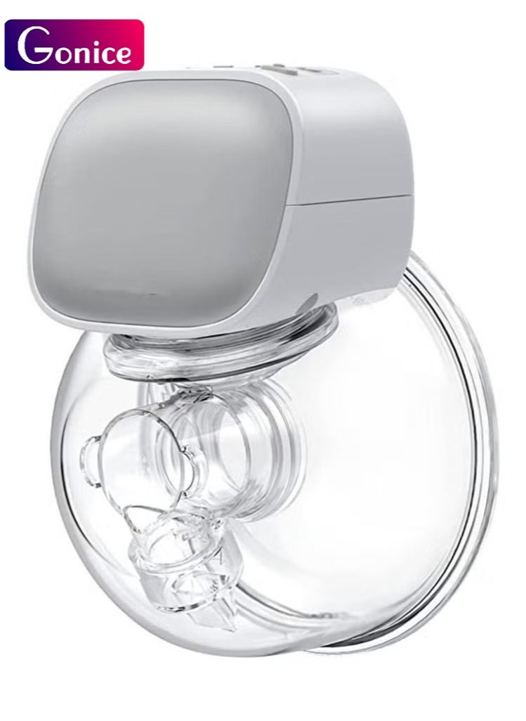 Gonice Wearable Breast Pump - Hands-Free Breast Pump with 2 Mode & 5 Levels, Portable Electric Wearable Breast Pump, Painless Breastfeeding Breastpump Can Be Worn in-Bra, 24mm Gray  - Image 1