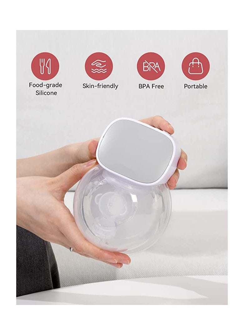 Gonice Wearable Breast Pump - Hands-Free Breast Pump with 2 Mode & 5 Levels, Portable Electric Wearable Breast Pump, Painless Breastfeeding Breastpump Can Be Worn in-Bra, 24mm Gray  - Image 3