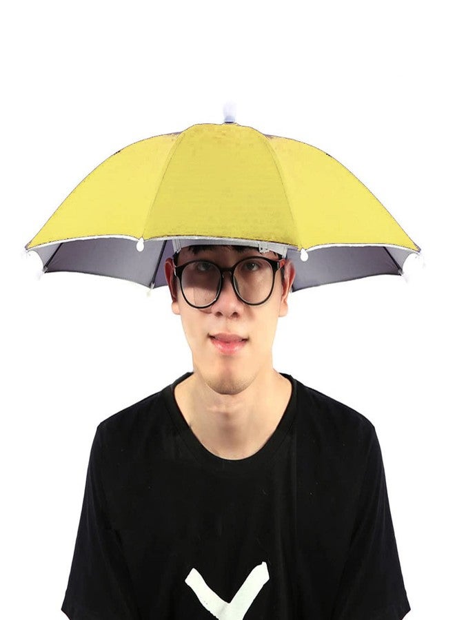 Dark Moon Hat Umbrella for Kids, Girls and Boys Black and Yellow Color Cap Hat Umbrella for Adults,Women,Men,Kids (Pack of 2) Black and Yellow - Image 3