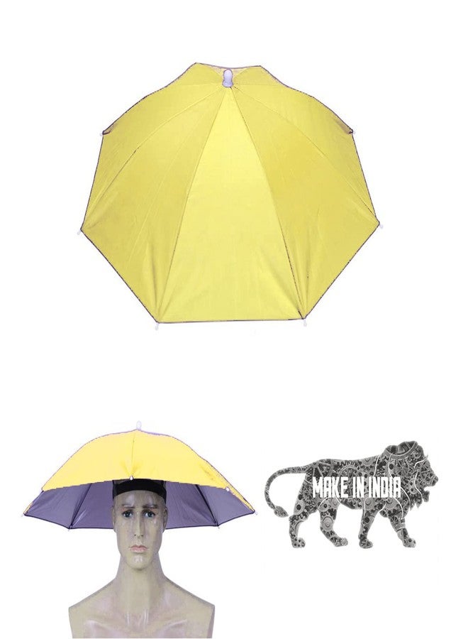 Dark Moon Hat Umbrella for Kids, Girls and Boys Black and Yellow Color Cap Hat Umbrella for Adults,Women,Men,Kids (Pack of 2) Black and Yellow - Image 4