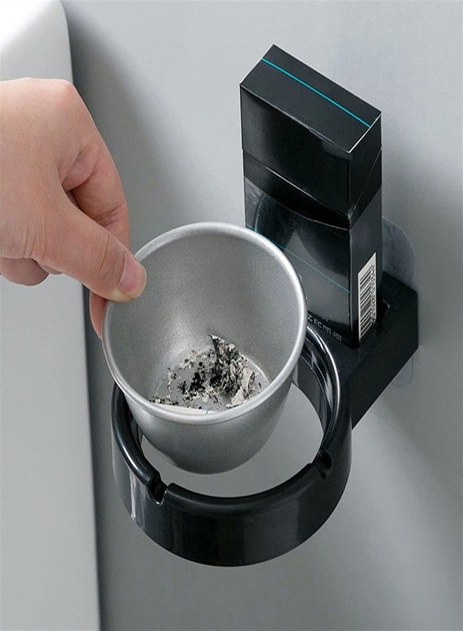 KITOOL 1 PCs Stainless Steel Ashtray Cigarettes storage rack Wall-mounted Is Used For Balconies,Walls,Tables Bathroom, Toilet, office Cigarettes Lighter Storage rack Tool Box (pack - 1 (black) - Image 4