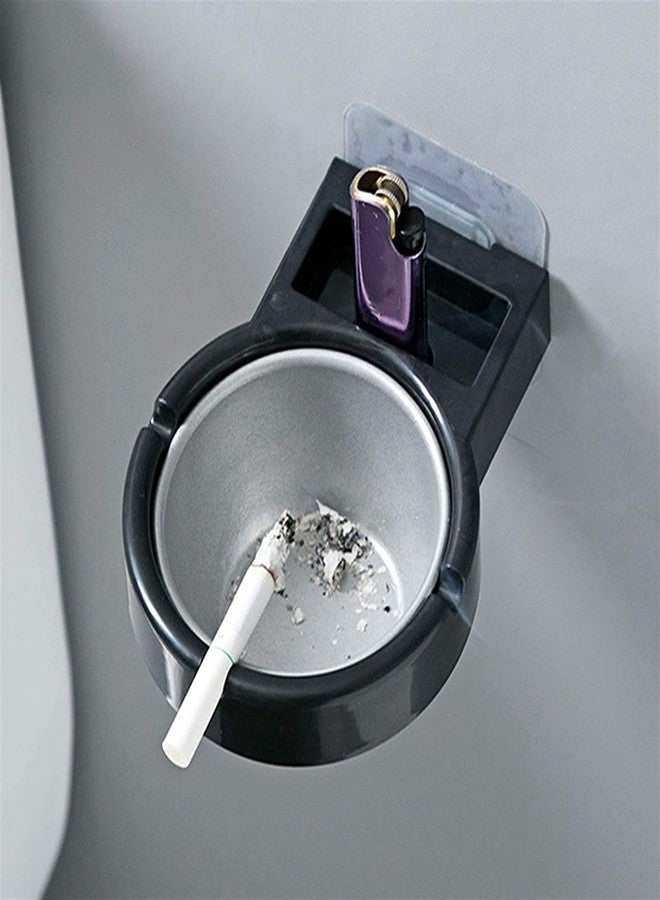 KITOOL 1 PCs Stainless Steel Ashtray Cigarettes storage rack Wall-mounted Is Used For Balconies,Walls,Tables Bathroom, Toilet, office Cigarettes Lighter Storage rack Tool Box (pack - 1 (black) - Image 2