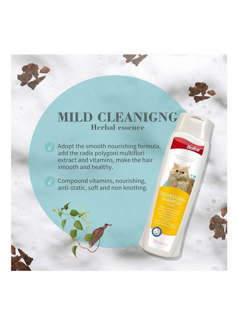 Bioline Deshedding Shampoo For Cats Hair Static and Knotting Prevention 2X200ml - Image 3