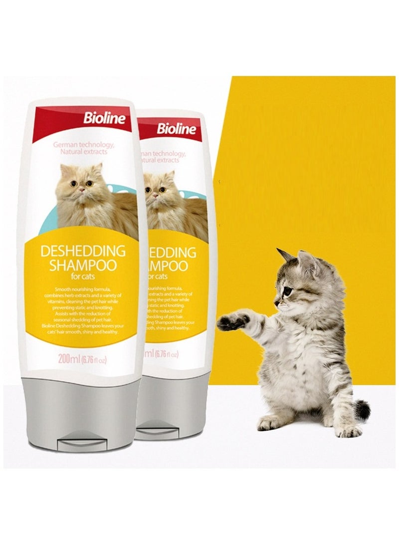 Bioline Deshedding Shampoo For Cats Hair Static and Knotting Prevention 2X200ml - Image 1