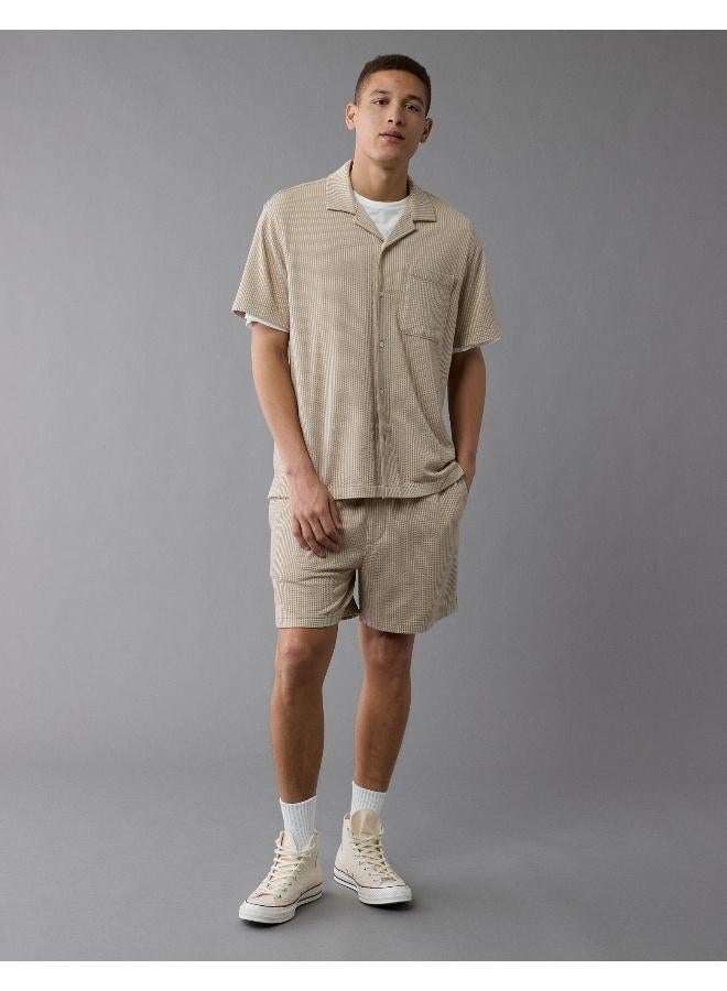 American Eagle AE Seersucker Button-Up Camp Shirt - Image 5