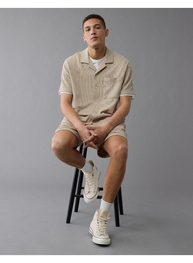 American Eagle AE Seersucker Button-Up Camp Shirt - Image 1