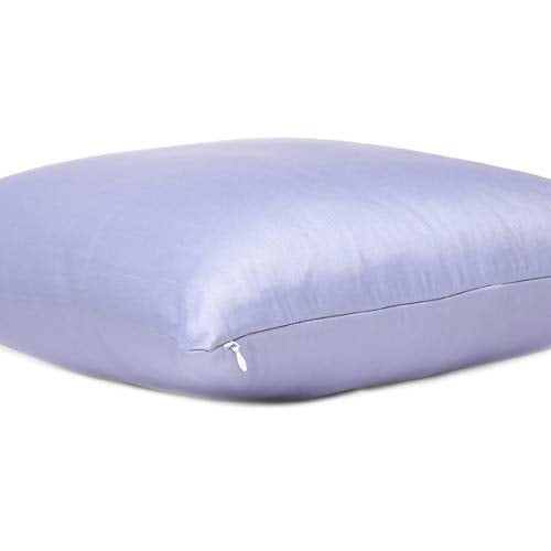 Oussum Cushion Cover Silk Dupion Cushion Case Solid Throw Pillow Covers Soft Pillows Case for Sofa Home Decor 18”X18” (Light Purple) - Image 4