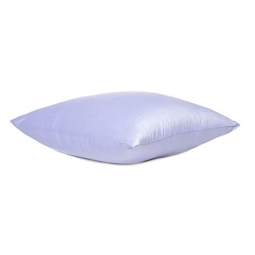 Oussum Cushion Cover Silk Dupion Cushion Case Solid Throw Pillow Covers Soft Pillows Case for Sofa Home Decor 18”X18” (Light Purple) - Image 3