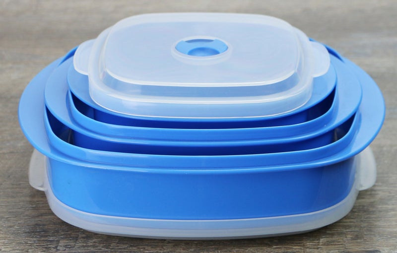 Reston Lloyd Nesting Microwave Containers, Set of 3, Adjustable Steam Vents, Airtight, Meal Prep, Durable BPA-Free Plastic- Freezer & Dishwasher Safe, Cookware & Food Storage, Anyday Cookware, Azure - Image 2