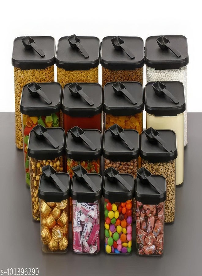 KWER مجموعة حاويات KWER محكمة الإغلاق لتخزين أدوات المطبخ، حاويات خالية من مادة BPA لتخزين أدوات المطبخ، منظم مطبخ وأدوات تخزين المطبخ (350 مل + 650 مل + 950 مل + 1400 مل) (مجموعة من 16) (بلاستيك) - Image 2