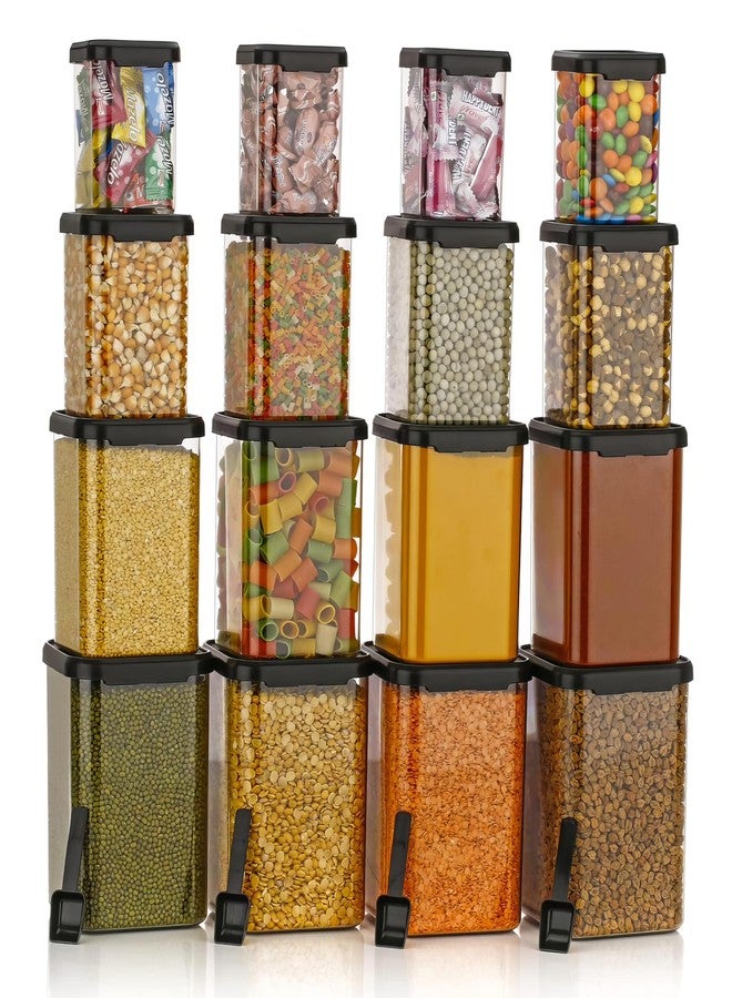 KWER مجموعة حاويات KWER محكمة الإغلاق لتخزين أدوات المطبخ، حاويات خالية من مادة BPA لتخزين أدوات المطبخ، منظم مطبخ وأدوات تخزين المطبخ (350 مل + 650 مل + 950 مل + 1400 مل) (مجموعة من 16) (بلاستيك) - Image 1