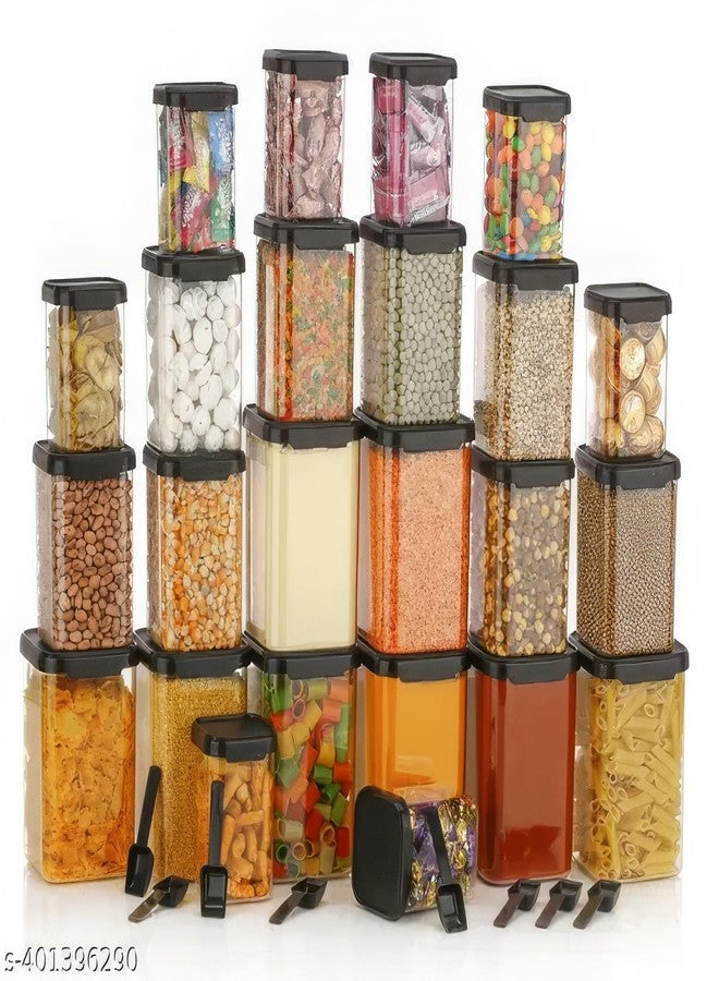KWER مجموعة حاويات KWER محكمة الإغلاق لتخزين أدوات المطبخ، حاويات خالية من مادة BPA لتخزين أدوات المطبخ، منظم مطبخ وأدوات تخزين المطبخ (350 مل + 650 مل + 950 مل + 1400 مل) (مجموعة من 16) (بلاستيك) - Image 4