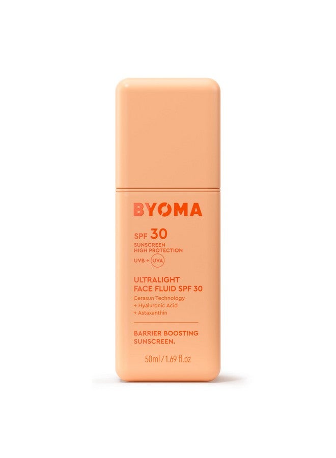 بيوما سائل بيوما للوجه بعامل حماية من الشمس 30 - واقي شمس خفيف الوزن للغاية لجميع ألوان البشرة - توهج مضيء، بدون بقع بيضاء - مرطب بعامل حماية من الشمس يقوي حاجز البشرة - 1.69 أونصة سائلة - Image 1