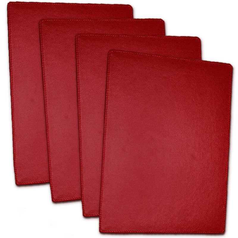 Rising Bloom Faux Leather Placemats for Dinner Table - Pack of 4 (Red (Plain)) - Image 5