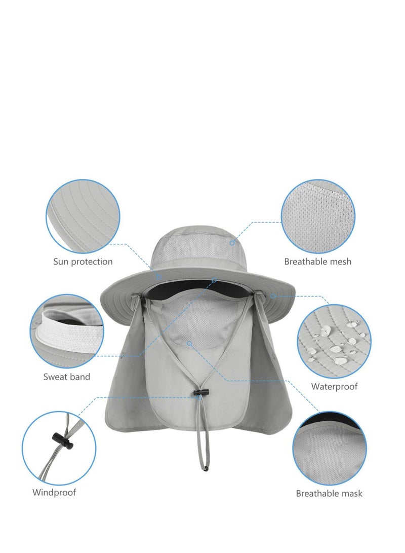 Y&D Outdoor Sun Hat UPF 50 Protection Waterproof Fishing Cap Face Cover Summer Neck Flap Hat, Unisex with Cap, - Image 4