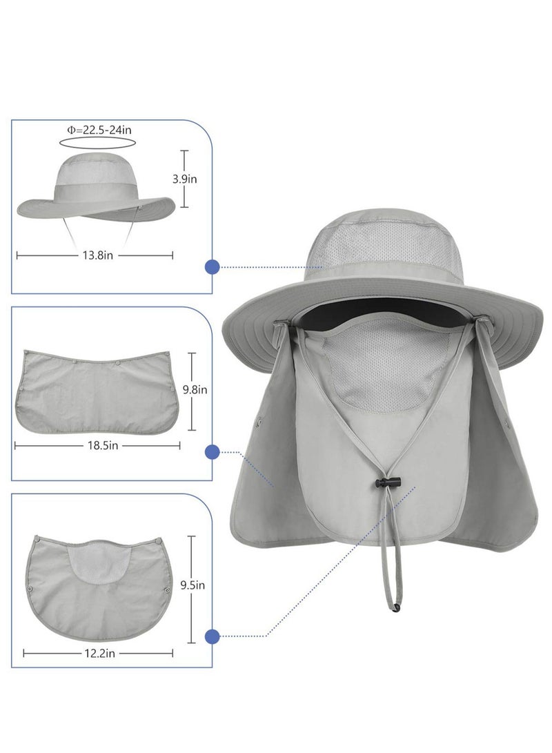 Y&D Outdoor Sun Hat UPF 50 Protection Waterproof Fishing Cap Face Cover Summer Neck Flap Hat, Unisex with Cap, - Image 3