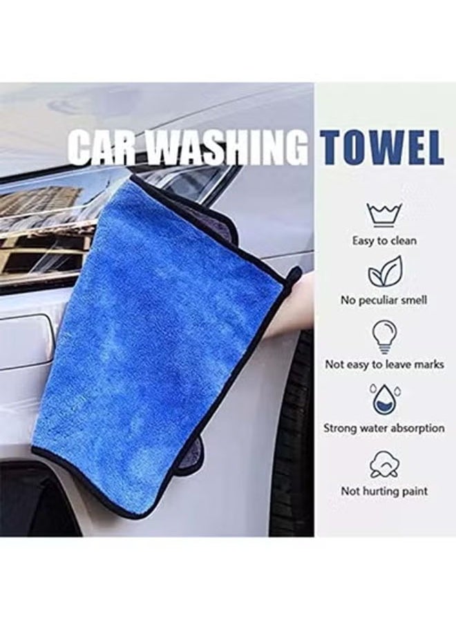 Bukela Car Drying Towels 4 Pack, Ultra Thick Plush Microfiber Cleaning Towels Super Absorbent Quick Drying Cloth– Washable & Reusable for Home, Car Wash, Windows, Kitchen 30 x 40 cm (2 Yellow, 2 Blue)  - Image 3
