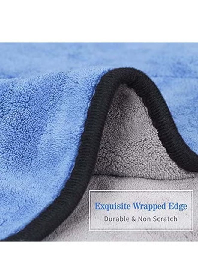 Bukela Car Drying Towels 4 Pack, Ultra Thick Plush Microfiber Cleaning Towels Super Absorbent Quick Drying Cloth– Washable & Reusable for Home, Car Wash, Windows, Kitchen 30 x 40 cm (2 Yellow, 2 Blue)  - Image 4