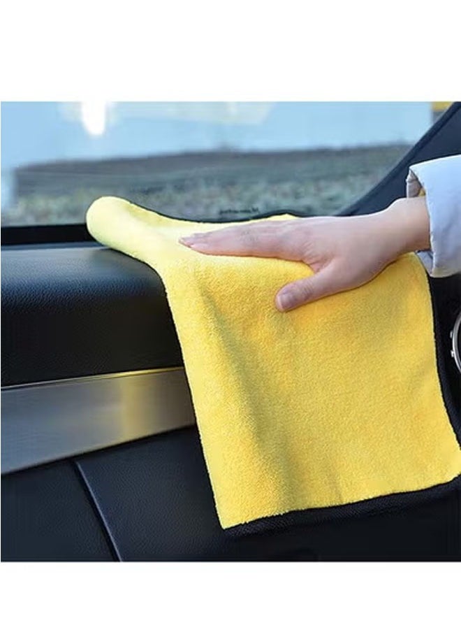 Bukela Car Drying Towels 4 Pack, Ultra Thick Plush Microfiber Cleaning Towels Super Absorbent Quick Drying Cloth– Washable & Reusable for Home, Car Wash, Windows, Kitchen 30 x 40 cm (2 Yellow, 2 Blue)  - Image 5