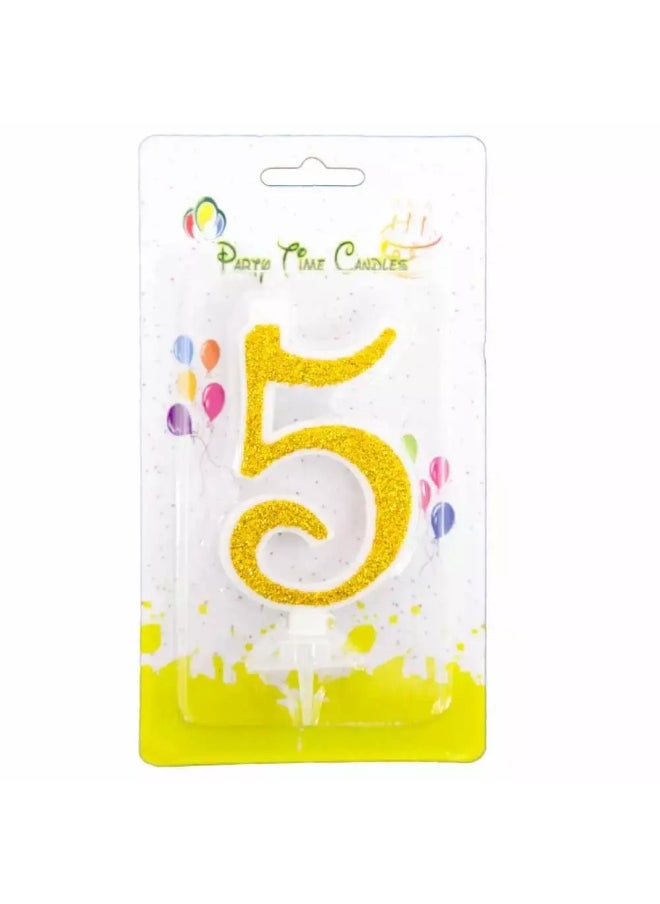 Talking Tables Birthday Candle Number 5 Happy Birthday Numeral for Party Perfect Kid's Birthday Cake Candle  - Image 1