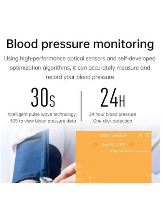 Blood Glucose Test Smart Watch, E600 Blood Glucose Monitoring Smartwatch, 1.47Inch TFT Non-Invasive Blood Glucose Smart Watch, Fitness Watch with Multi Sport Modes for Men Women - Image 4