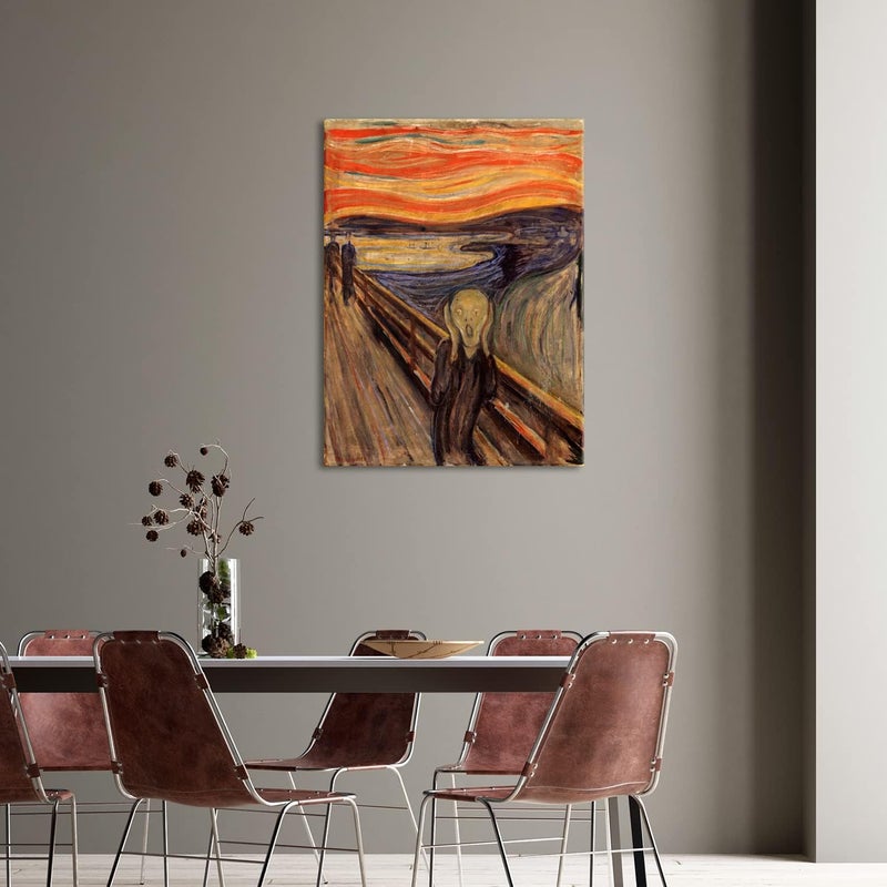 GLOKAKA The Scream by Edward Munch World's Famous Paintings Reproduction Canvas Print Wall Art for Home, Living Room, Office Decoration Ready to Hang (The Scream, 24"x36"(60x90cm)) - Image 4