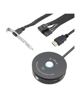Excefore Desktop Computer Power Switch, PC Power Button External Power Button External Extension Cable for Remote Start of PC Motherboard Power On Off Switch  - Image 1